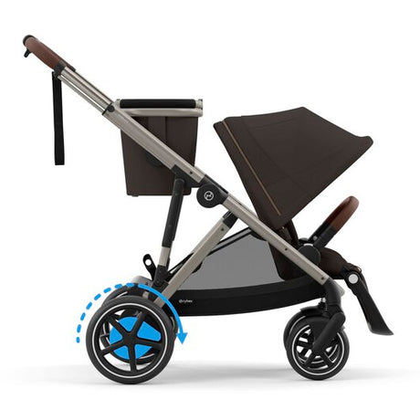 Cybex e-Gazelle S Electric Single to Double Pushchair - Taupe Chocolate Brown/brown
