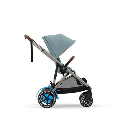 Cybex e-Gazelle S Electric Single to Double Pushchair - Taupe Stormy Blue/light blue
