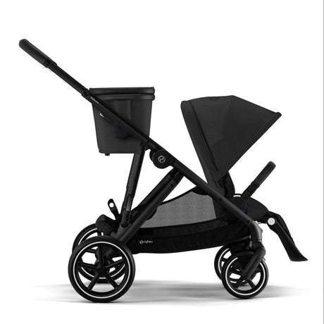 Black stroller on a white background
