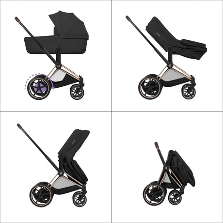 Cybex ePriam Comfort Matt Black incl. Foldable Carry Cot Cozy Beige/beige