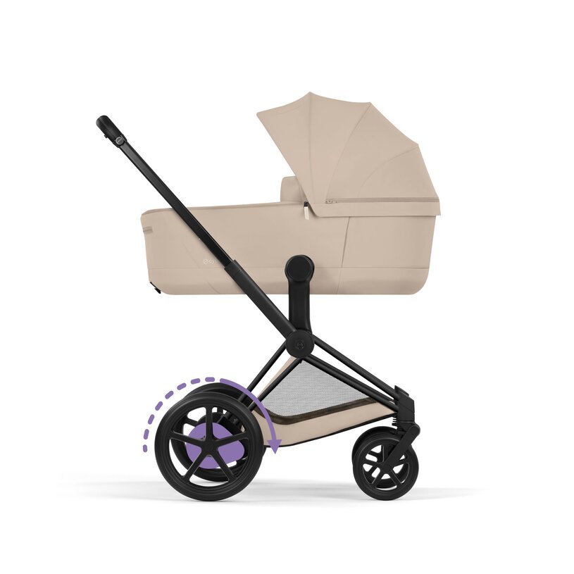 Cybex ePriam Comfort Matt Black incl. Foldable Carry Cot Cozy Beige/beige