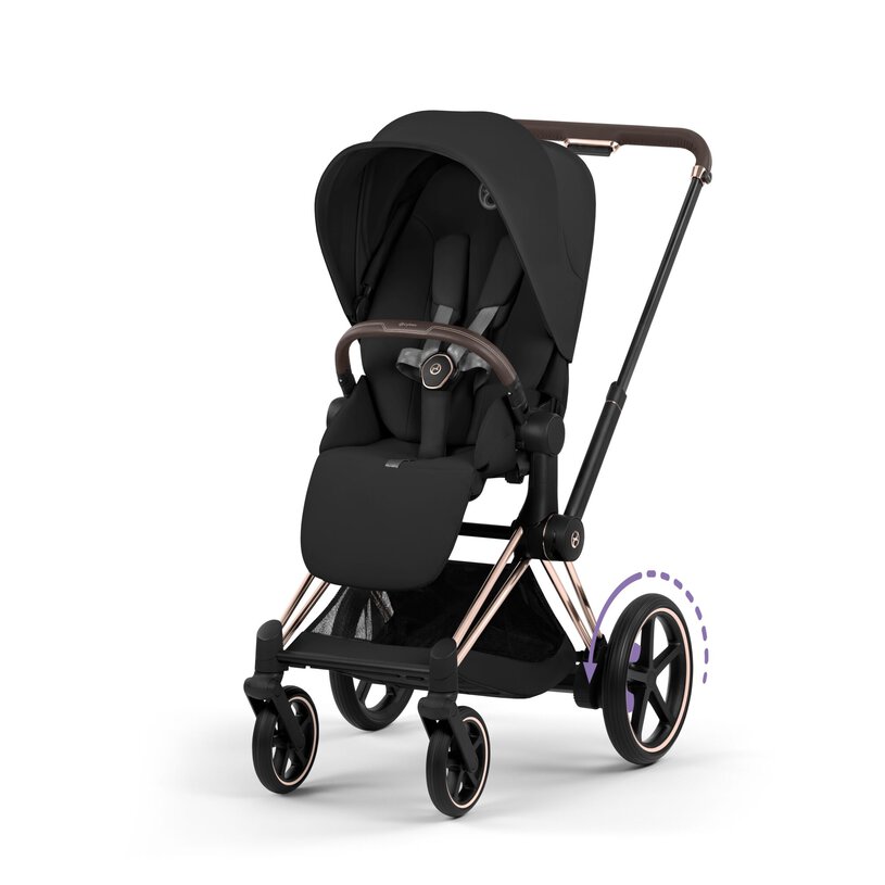 Cybex ePriam Comfort Rosegold incl. Foldable Carry Cot Sepia Black/black