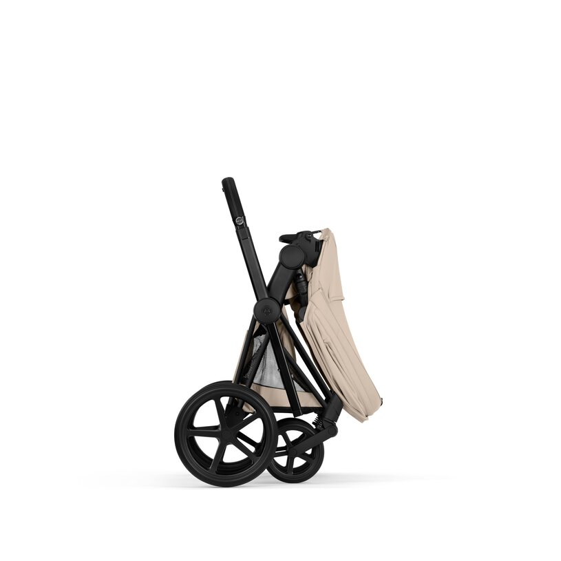 Cybex Priam Comfort Matt Black incl. Foldable Carry Cot Cozy Beige/beige