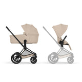 Cybex Priam Comfort Matt Black incl. Foldable Carry Cot Cozy Beige/beige
