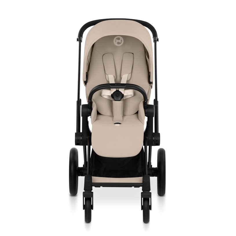 Cybex Priam Comfort Matt Black incl. Foldable Carry Cot Cozy Beige/beige