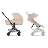 Cybex Coya Comfort Matt Black incl. Foldable Carry Cot Cozy Beige/beige