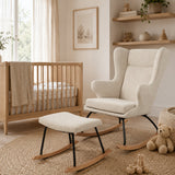 Nested Roma nursing chair and footstool - Natural boucle