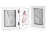 Photo Frame 3 segments - Baby’s Photo, hand and foot Clay Print.