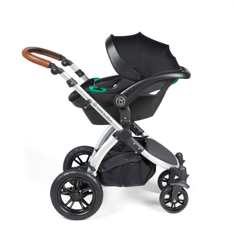 Ickle Bubba Stomp Luxe All-in-One Premium i-Size Travel System with ISOFIX Base, Charcoal Grey/Silver/Tan