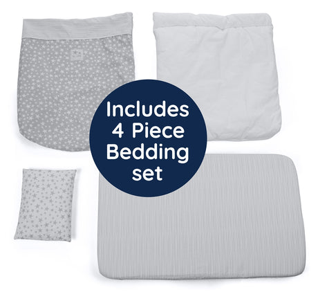 Jane Baby Side Crib + 4 Piece Bedding set