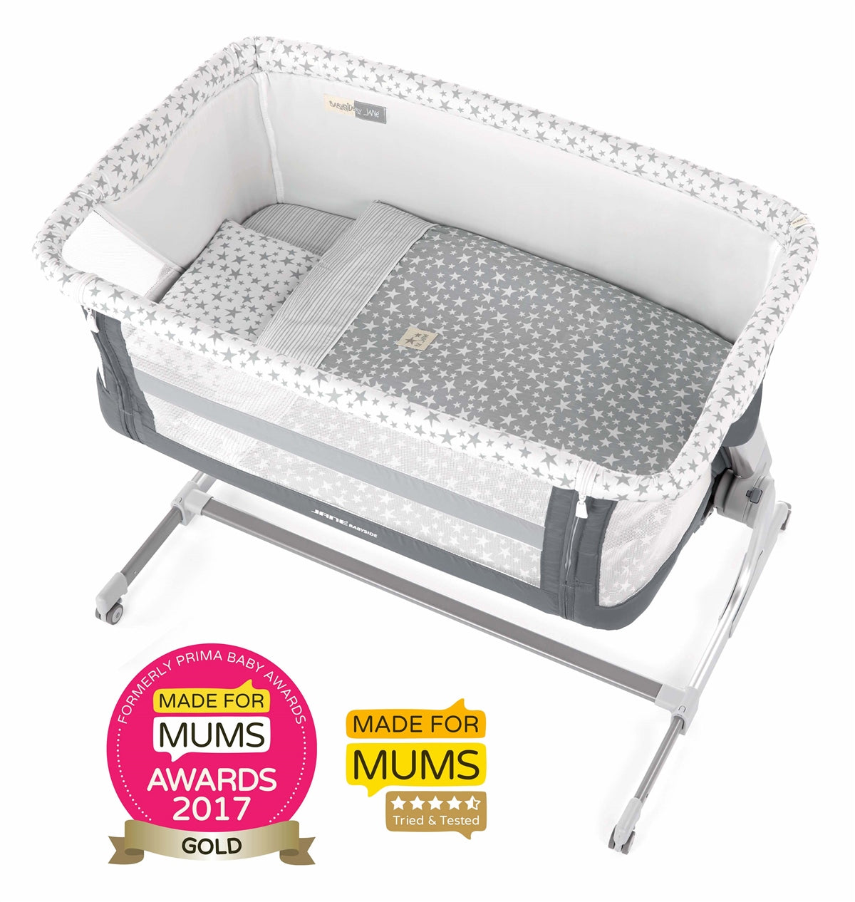 Jane Baby Side Crib + 4 Piece Bedding set