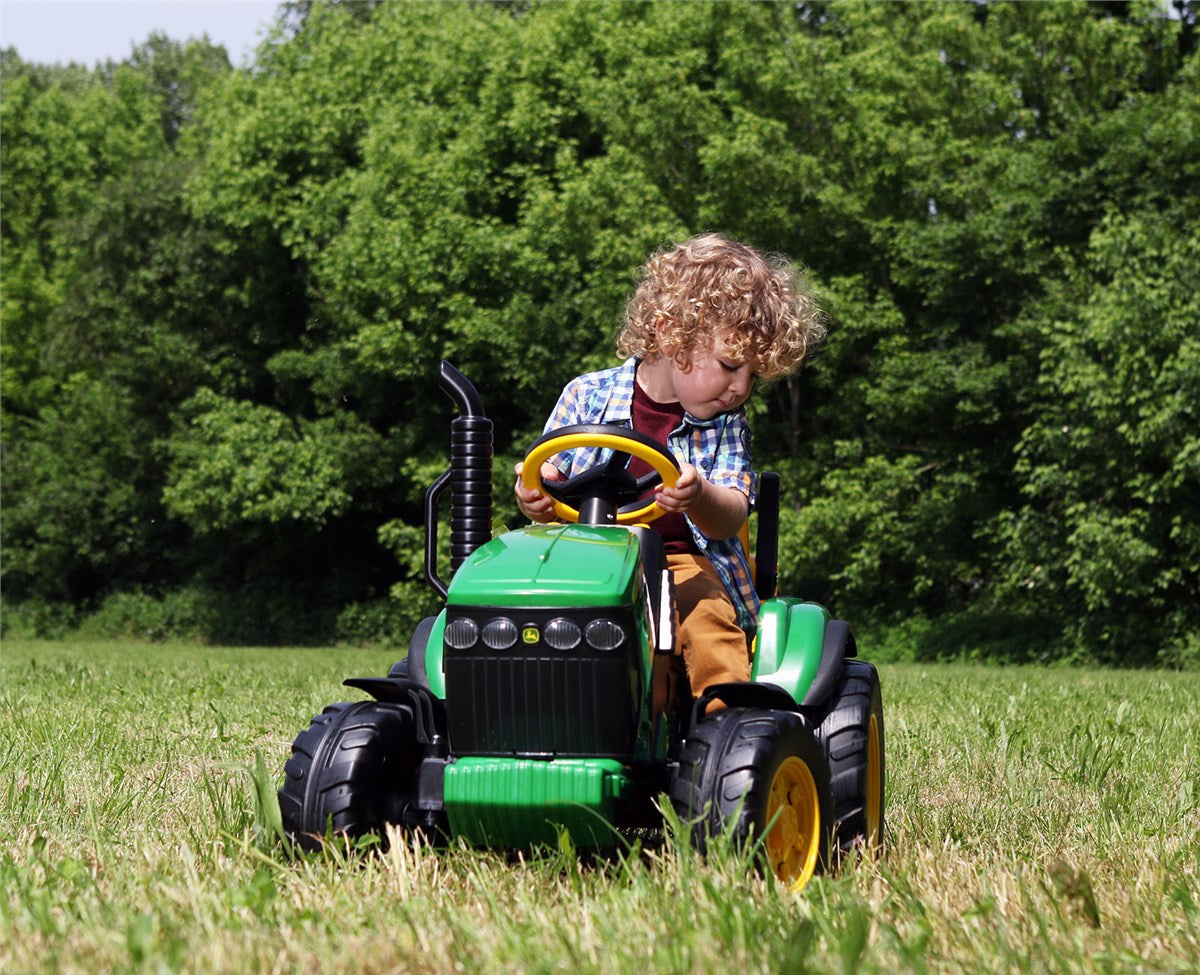 Peg Perego John Deere Ground Force 12V Tractor + Stake-side Trailer, 3+ years