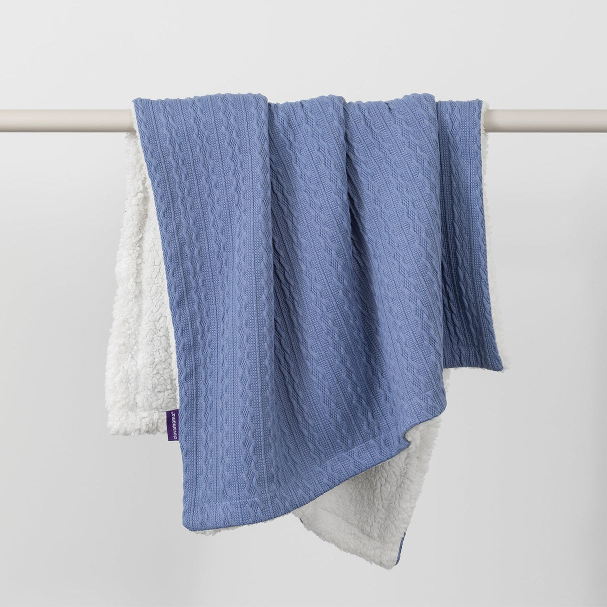 Clevamama Luxe Sherpa Baby Blanket - Blue