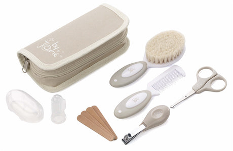 Jane Baby Hygiene Care Set with Zip-Up Toilet Bag – 8-Piece Newborn Grooming Kit