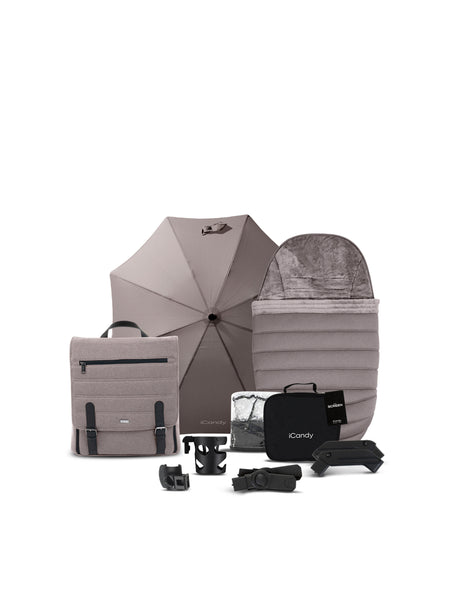 iCandy Peach 7 Pushchair and Carrycot Complete Bundle, Porcini