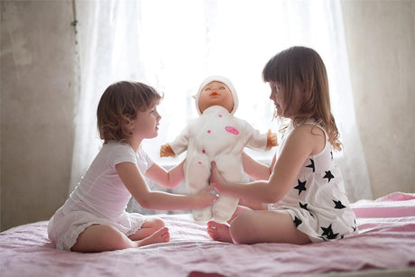 Dolls World Little Treasure 38cm Soft Baby Doll with Deluxe Romper and Accessories