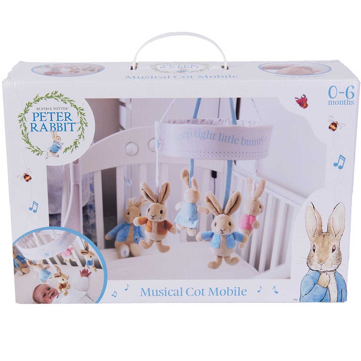 Rainbow Designs Peter & Flopsy Rabbit Musical Cot Mobile