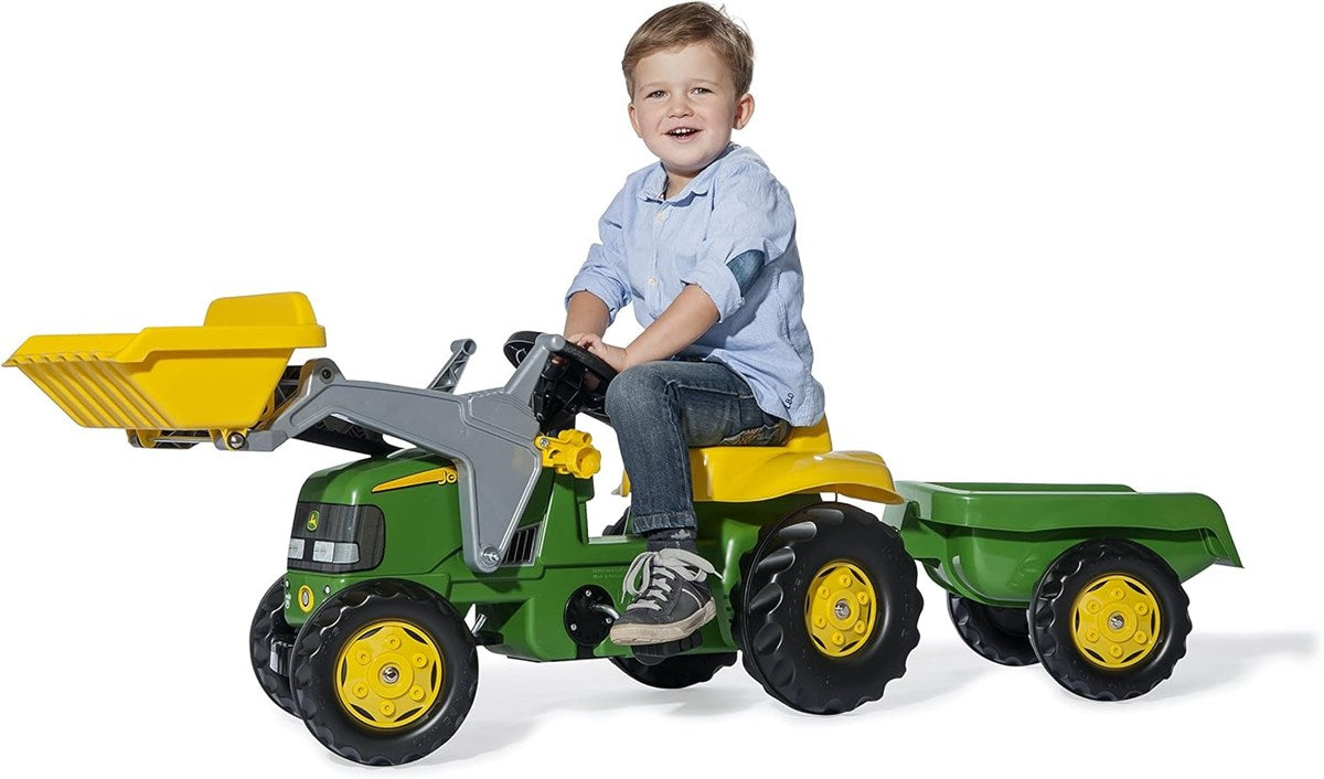 Rolly Toys rollyKid John Deere Front Loader Tractor and Trailer