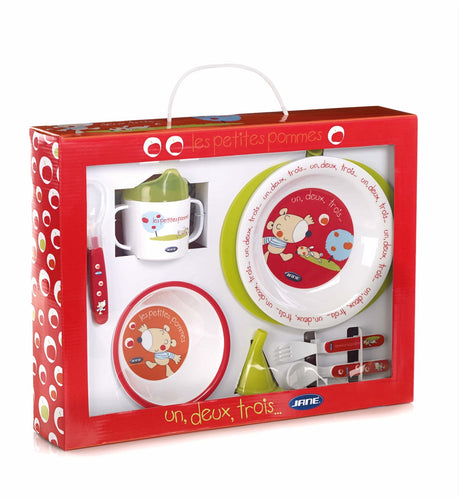 Jane 8 Piece Childs Crockery Set with Thermal Dish, Les Pommes