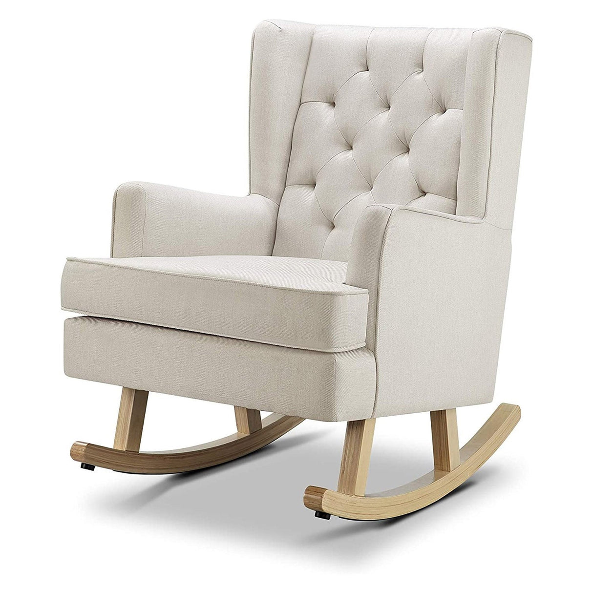 Johnston's Soothe Easy Deluxe Nursery Chair & Rocker – 2-in-1 Nursing & Feeding Chair, Natural Beige