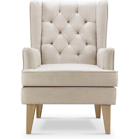 Johnston's Soothe Easy Deluxe Nursery Chair & Rocker – 2-in-1 Nursing & Feeding Chair, Natural Beige