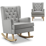 Johnston's Soothe Easy Deluxe Nursery Chair & Rocker – 2-in-1 Nursing & Feeding Chair, Grey