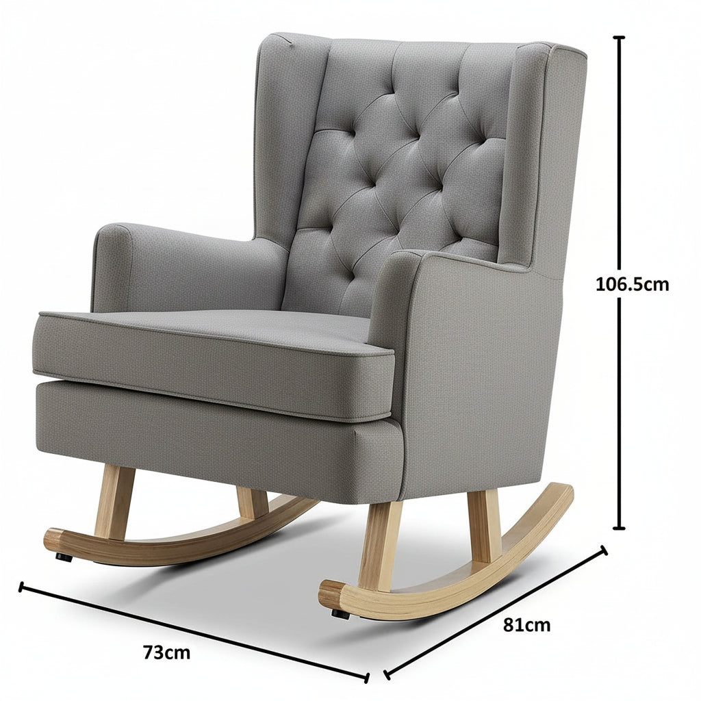 Johnston's Soothe Easy Deluxe Nursery Chair & Rocker – 2-in-1 Nursing & Feeding Chair, Grey