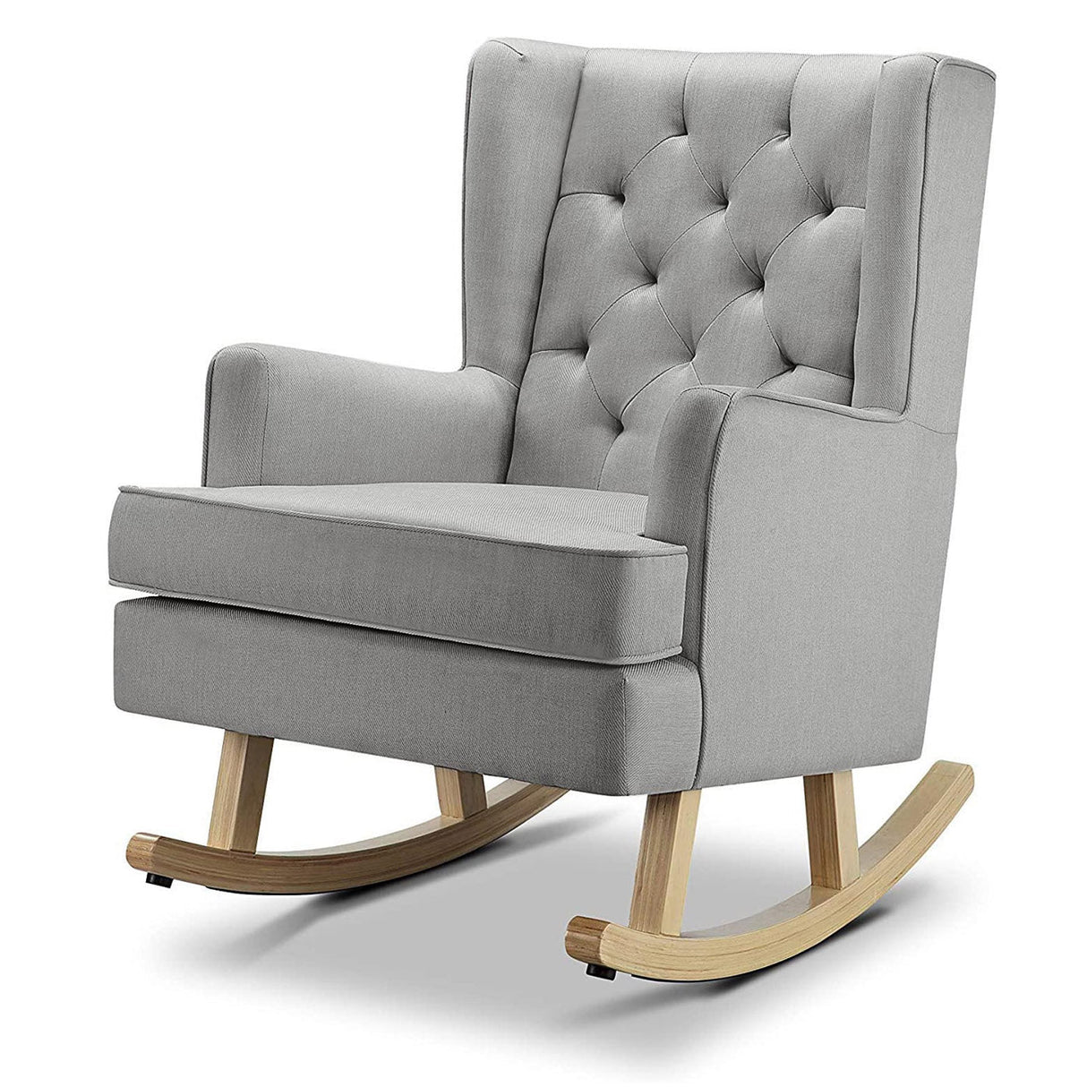 Johnston's Soothe Easy Deluxe Nursery Chair & Rocker – 2-in-1 Nursing & Feeding Chair, Grey