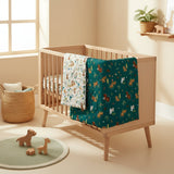 FORREST 3 Piece Reversible Cot Bed Set – Organic Cotton Baby Bedding - Jungle