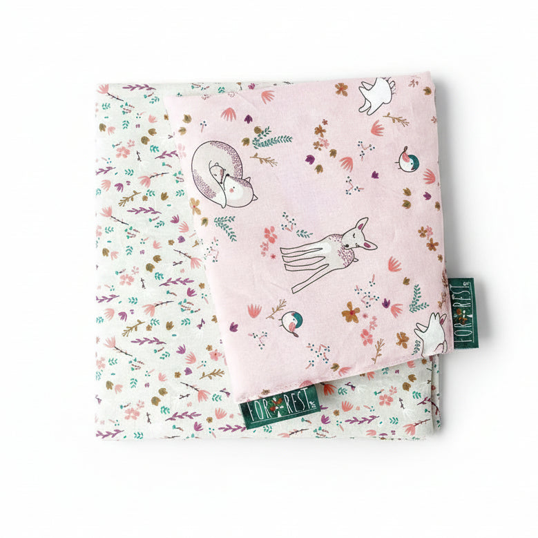 FORREST 3 Piece Reversible Cot Bed Set – Organic Cotton Baby Bedding - Meadowland