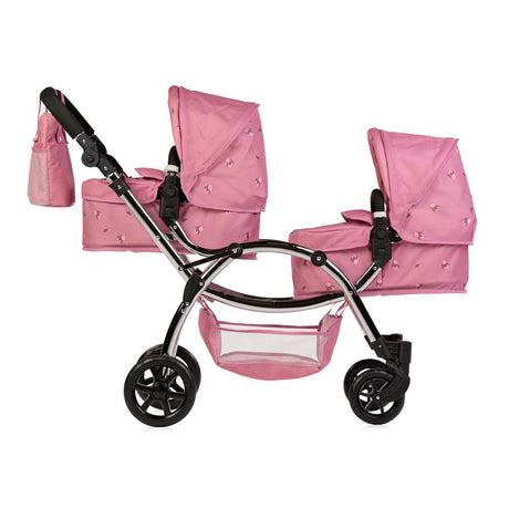 Roma Darcie Twin Dolls Pram Pink