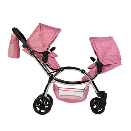 Roma Darcie Twin Dolls Pram Pink