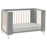 Cocoon Evoke 4-in-1 Cotbed + Change Area Dresser + Mattresses, Dove Grey / Natural Wash