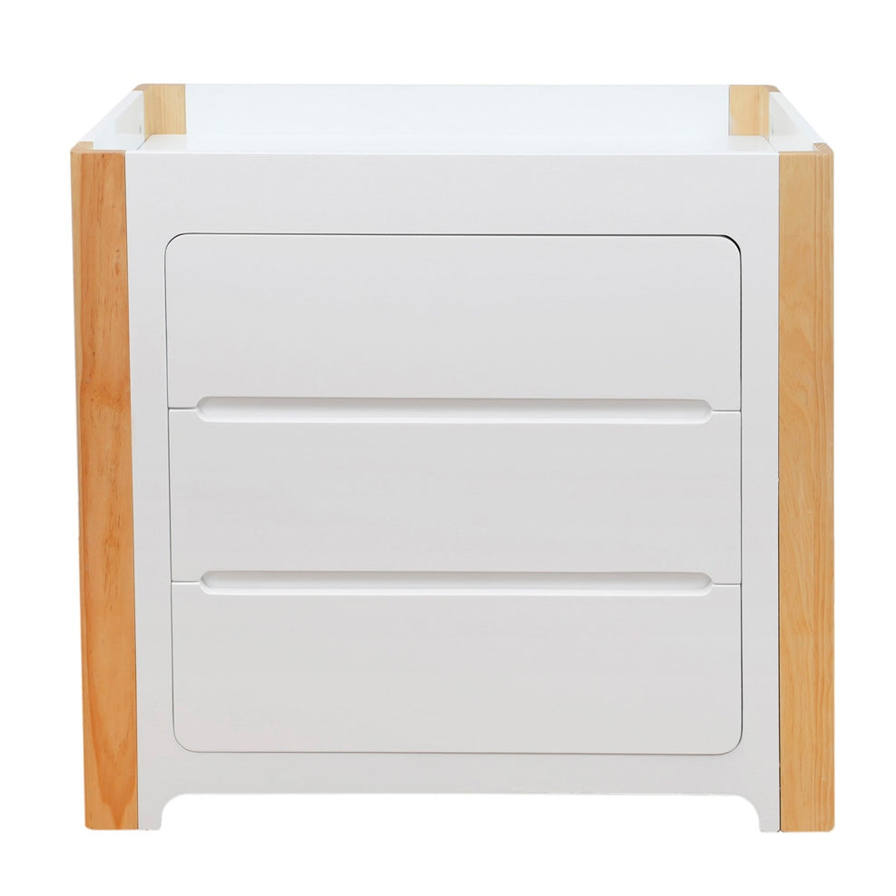 Cocoon Evoluer 4-in-1 Cotbed + Change Area Dresser + Mattresses, White / Natural