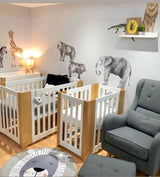 Cocoon Evoluer 4-in-1 Cotbed + Change Area Dresser + Mattresses, White / Natural