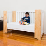 Cocoon Evoluer 4-in-1 Cotbed + Change Area Dresser + Mattresses, White / Natural