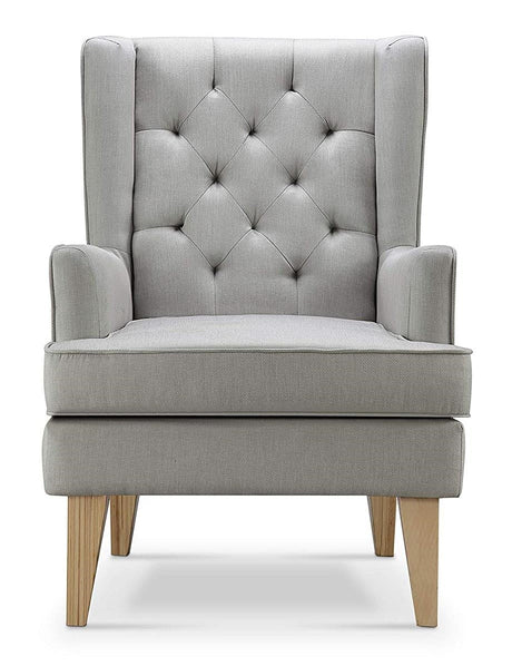 Johnston's Soothe Easy Deluxe Nursing Chair & Rocker with Foot Stool, Grey / Beechwood