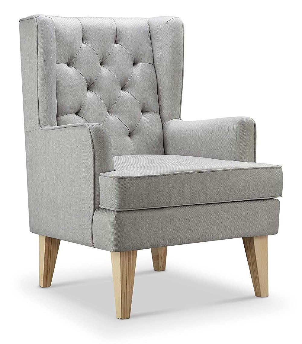 Johnston's Soothe Easy Deluxe Nursing Chair & Rocker with Foot Stool, Grey / Beechwood