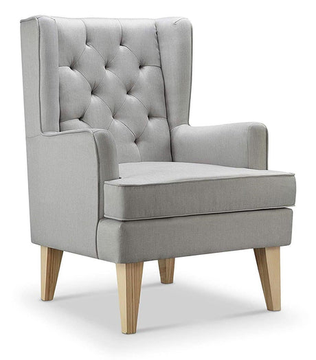 Johnston's Soothe Easy Deluxe Nursing Chair & Rocker with Foot Stool, Grey / Beechwood