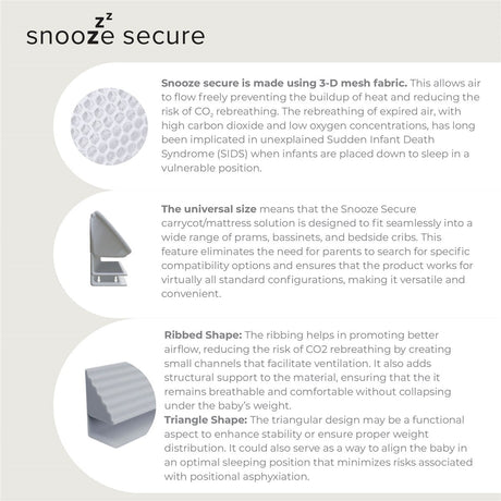 Snooze Secure 3D Air Mesh Baby Sleep Solution – Safer Sleep, Reduced CO₂ Risk