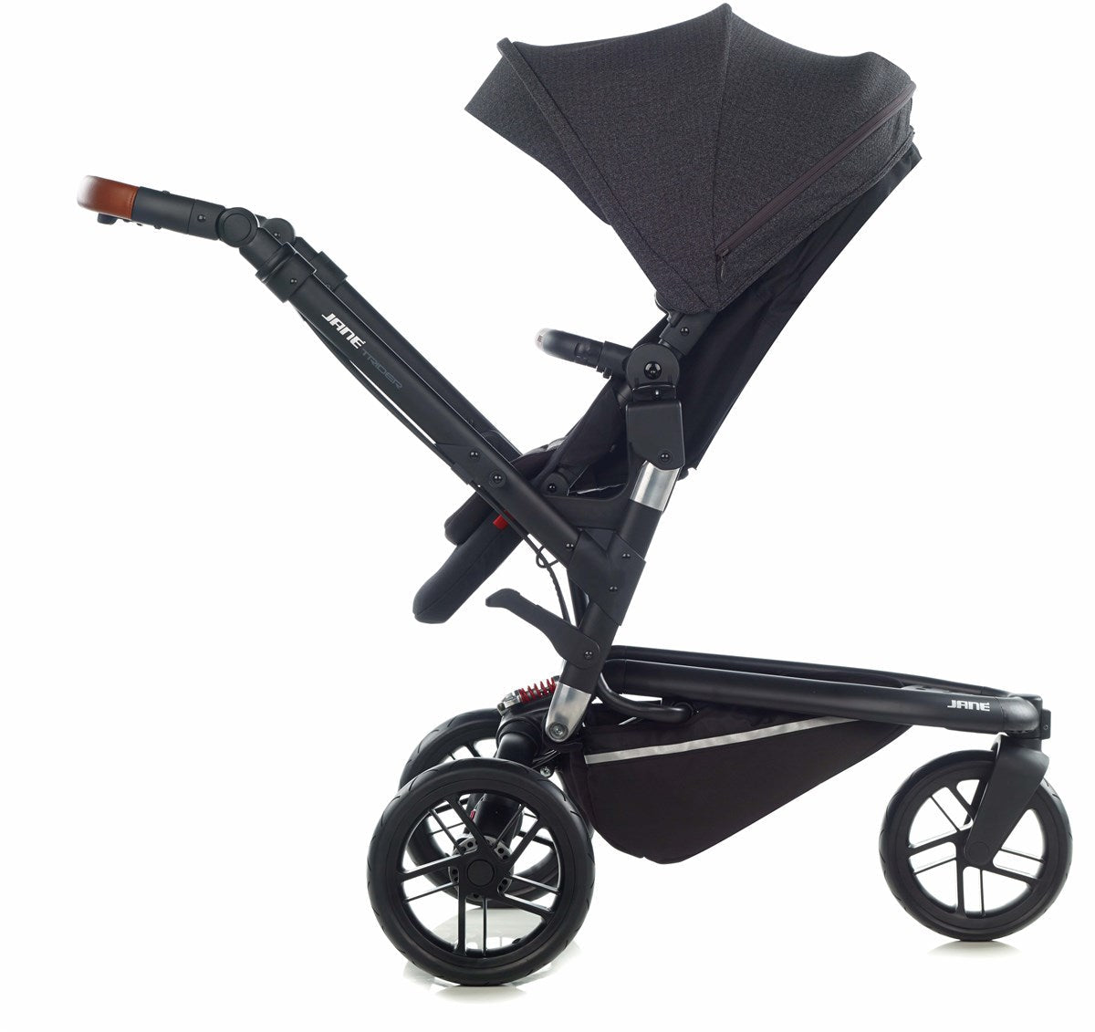 Jané Trider Travel System Bundle with Transporter Plus & Koos R1 i-Size Car Seat, Black