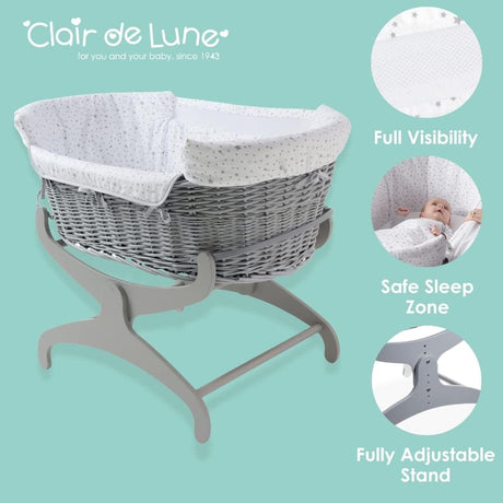 Clair De Lune Stars and Stripes Bedside Crib