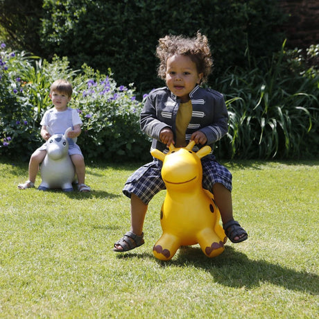 Happy Hopperz Gold Giraffe Inflatable Bouncy Animal Ride-On Toy