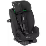 Black car seat with green accents on a white background