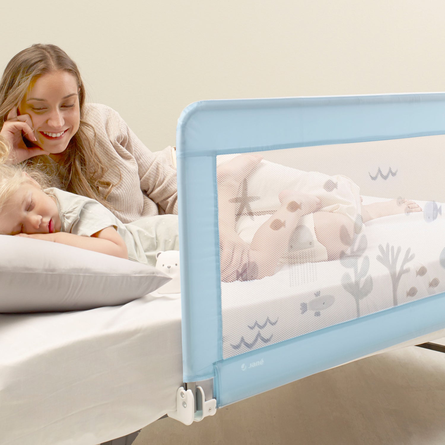 Extended Height Foldable Bed Rail with Carry Bag – 130 x 55 cm, Lazuli