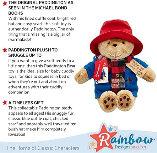 Rainbow Designs Large Commemorative Paddington Bear Teddy with Scarf, 23.5 cm
