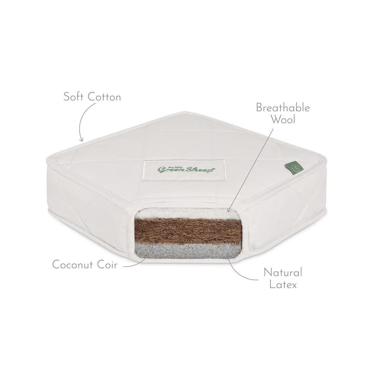 Little Green Sheep Twist Natural Cot Bed Mattress 140 x 70cm