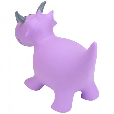 Happy Hopperz Purple Triceratops Inflatable Bouncy Animal Ride-On Toy