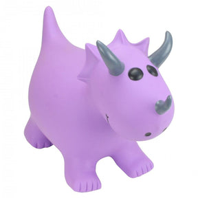 Happy Hopperz Purple Triceratops Inflatable Bouncy Animal Ride-On Toy