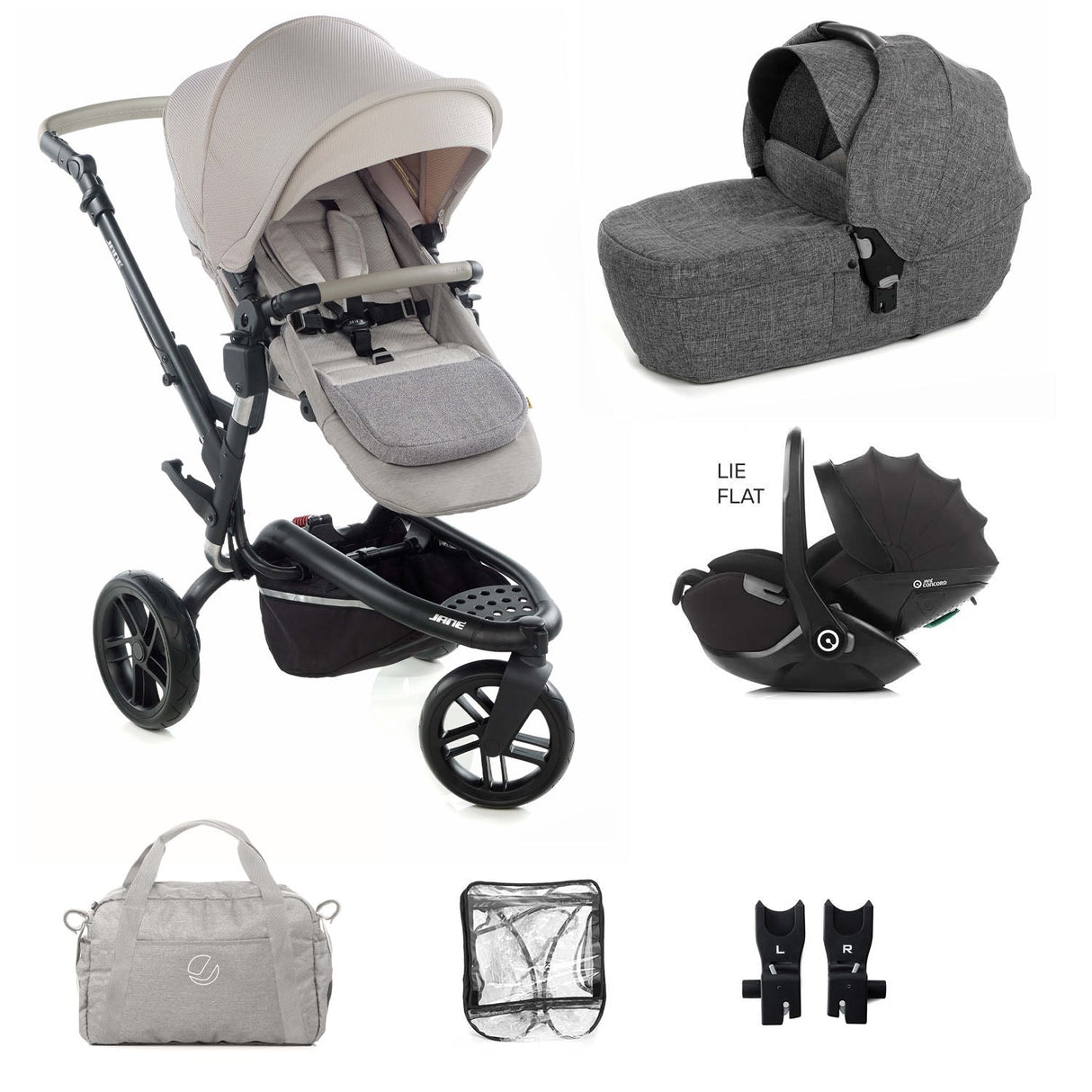 Jane Trider Lie-Flat 360 Baby Car Seat Bundle